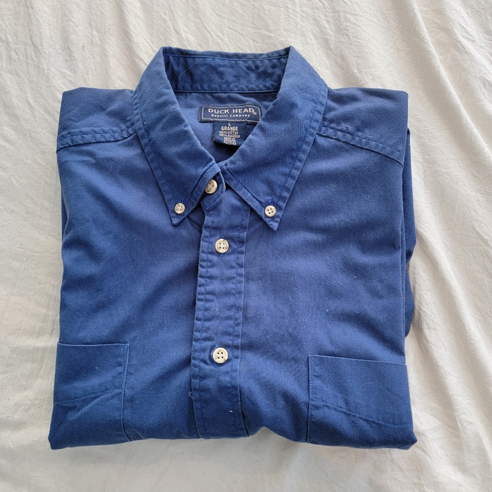 Duck Head Men’s Large Shirt Collared Button Short Sleeve